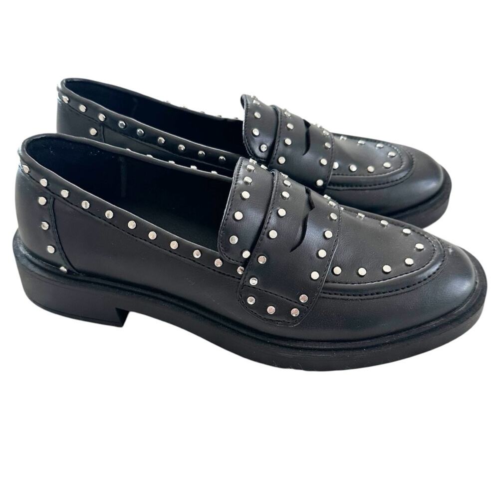 Portland Boot Company Women's Studded Loafers Black Size 7 NWOB